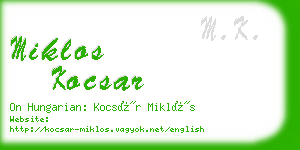 miklos kocsar business card